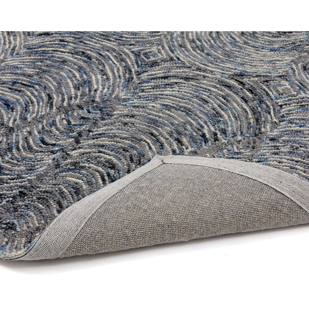 Corfu 96 X 60 inch Blue / Charcoal Indoor Hand-Tufted Rug, Hand-Tufted